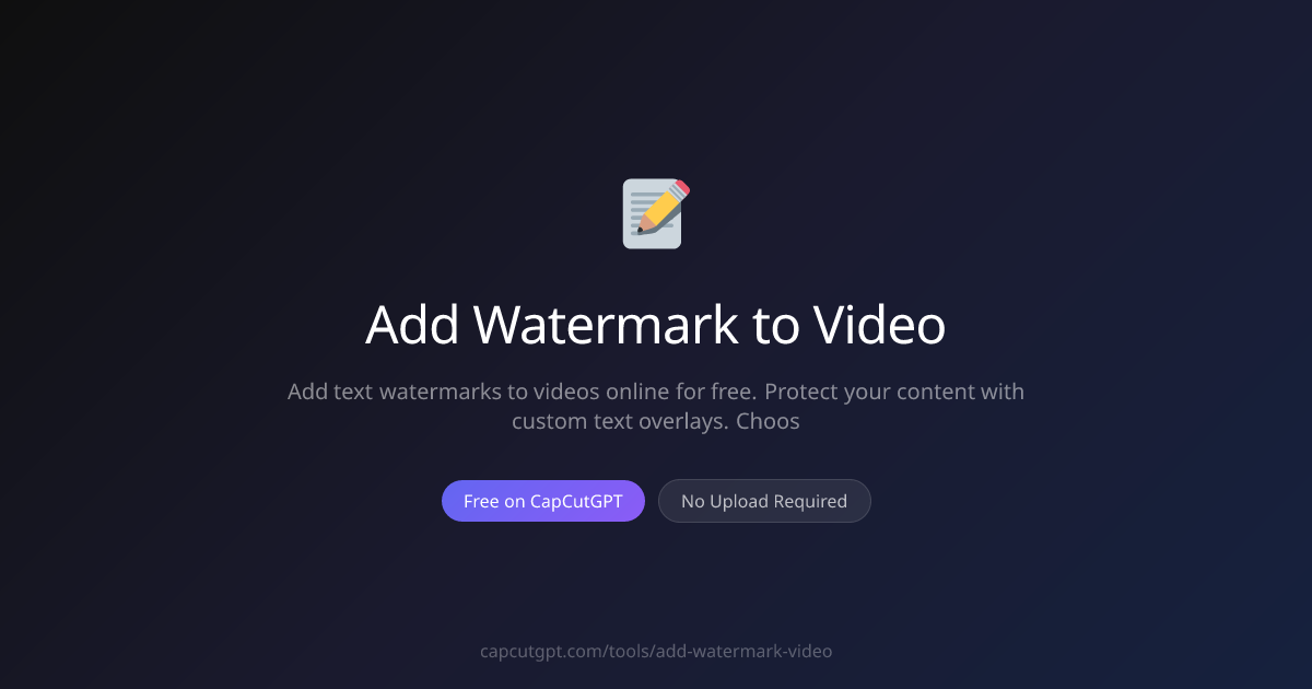 Add Watermark to Video Online Free - Text Overlay Instantly | CapCutGPT