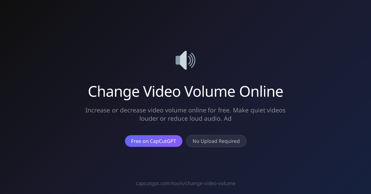 Change Video Volume Online Free - Make Videos Louder or Quieter | CapCutGPT